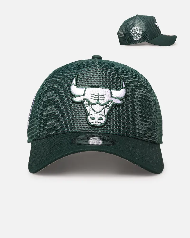 New Era Chicago Bulls 'Polychromatic Mesh' 9Forty A-Frame Snapback Dark Green 1