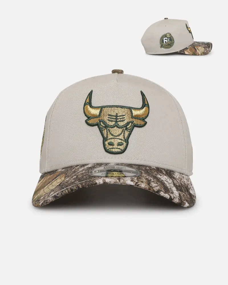 New Era Chicago Bulls 'Real Tree Stone' 9Forty A-Frame Snapback Stone 1