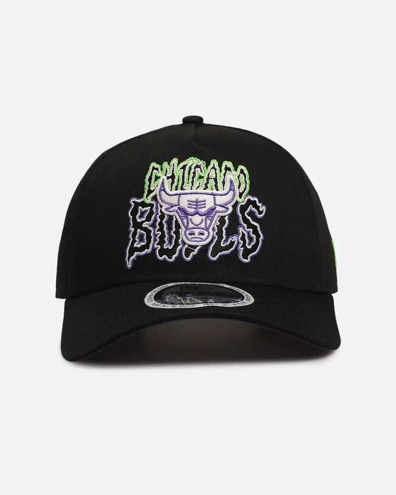 New Era Chicago Bulls 'Spooky Script' 9Forty A-Frame Snapback Black/Green/Purple 1