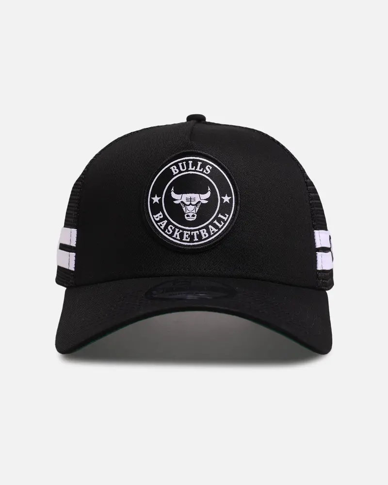 New Era Chicago Bulls 'Stripe' 9Forty A-Frame Trucker Snapback Black/White 1