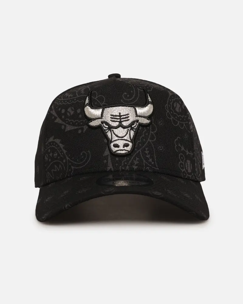 New Era Chicago Bulls 'Tonal Paisley' 9Forty A-Frame Snapback Black 1