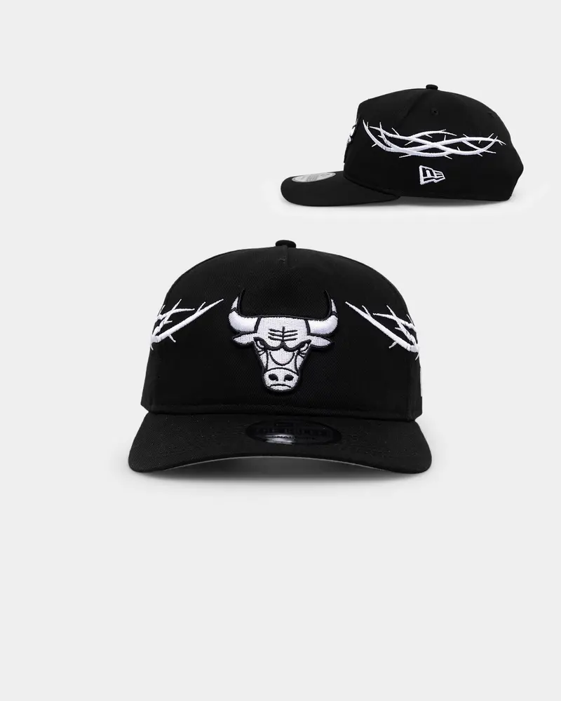 New Era Chicago Bulls 'Twisted Thorns' Golfer Pre-Curved Snapback Black 1