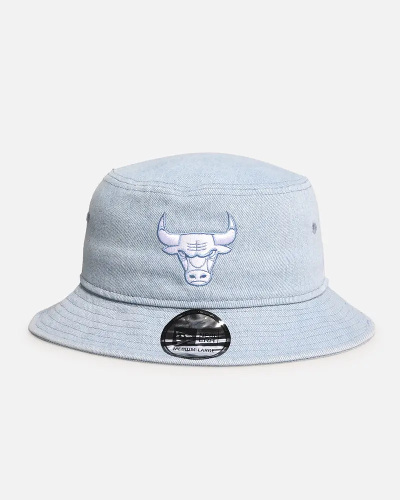 New Era Chicago Bulls 'Washed Denim' Bucket Hat Blue Washed Denim 1