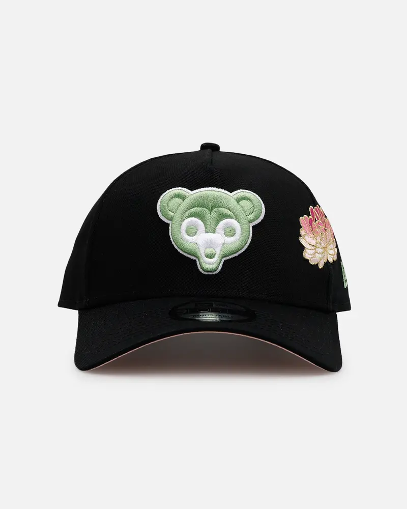 New Era Chicago Cubs 'Satin Flower' 9Forty A-Frame Snapback Black/Pink 1