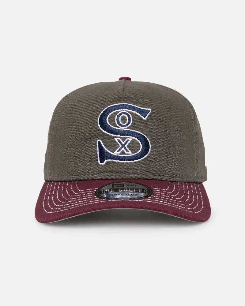 New Era Chicago White Sox 'Contrast Visor' Pre-Curved Golfer Snapback Moss/Maroon 1