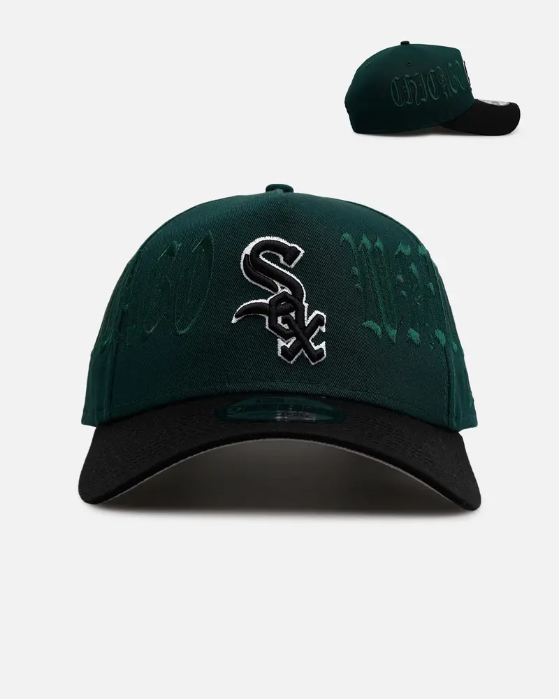 New Era Chicago White Sox 'Gothic Script Two Tone' 9Forty A-Frame Snapback Dark Green/Black 1