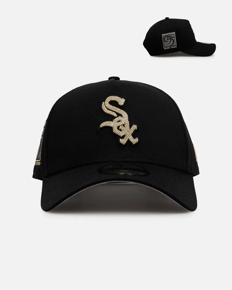 New Era Chicago White Sox 'Raised Metallic Chainstitch' 9Forty A-Frame Snapback Black 1