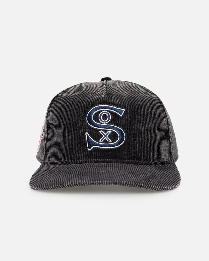 New Era Chicago White Sox 'Washed Corduroy Golfer' Pre-Curved Golfer Snapback Washed Black 1