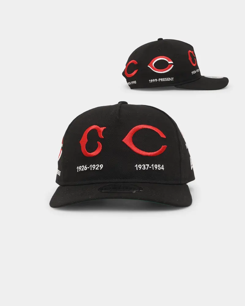New Era Cincinatti Reds 'Logo Evolution' Golfer Snapback Collection Black 1