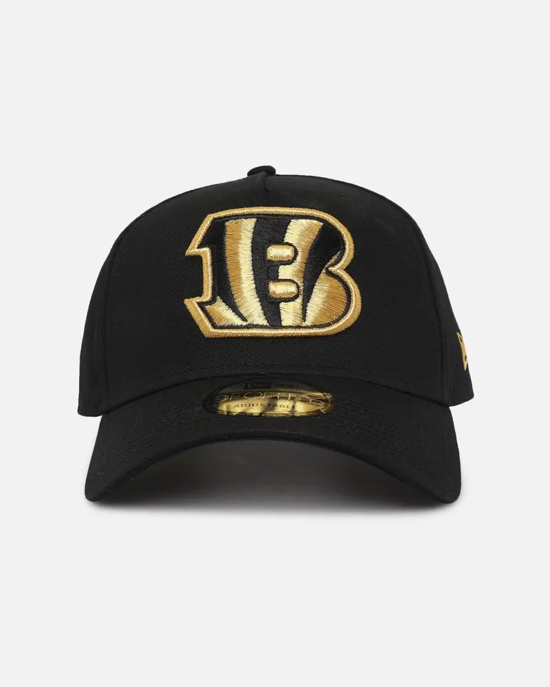 New Era Cincinnati Bengals 'Nfl Black & Gold Embroidery' 9Forty A-Frame Snapback Black/Gold 1