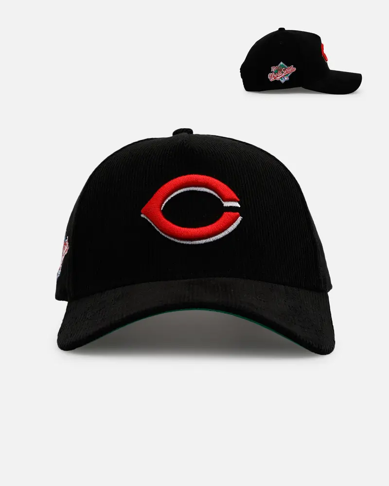 New Era Cincinnati Reds 'Black Cord' 9Forty A-Frame Corduroy Snapback Black 1