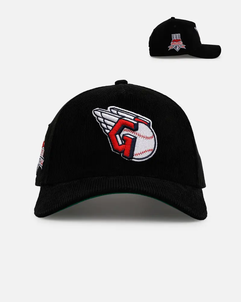 New Era Cleveland Guardians 'Black Cord' 9Forty A-Frame Corduroy Snapback Black 1