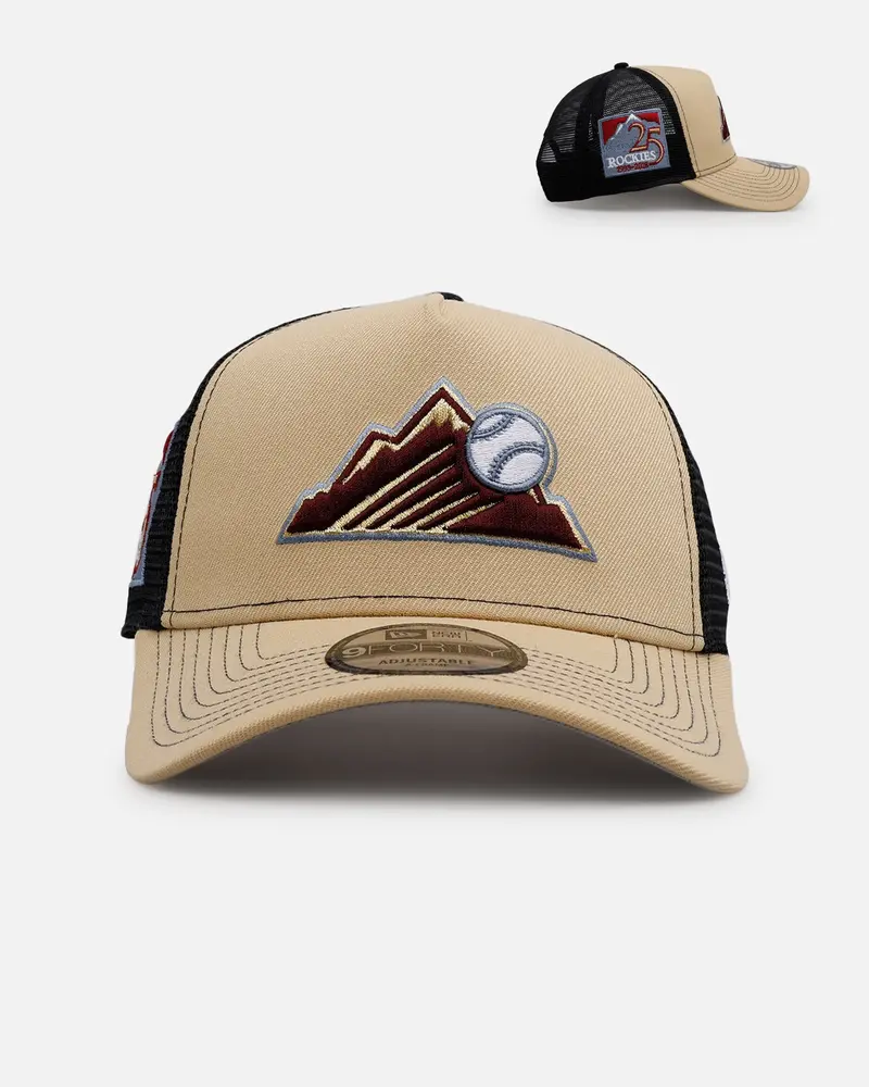 New Era Colorado Rockies 'Vintage Truckers' 9Fortty A-Frame Trucker Snapback Vegas Gold 1