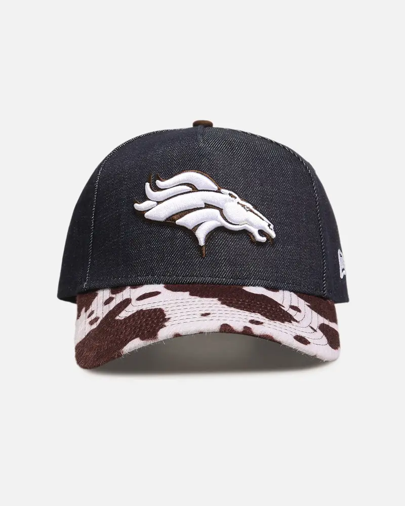New Era Denver Broncos 'Denim Cowhide' 9Forty A-Frame Snapback Navy 1