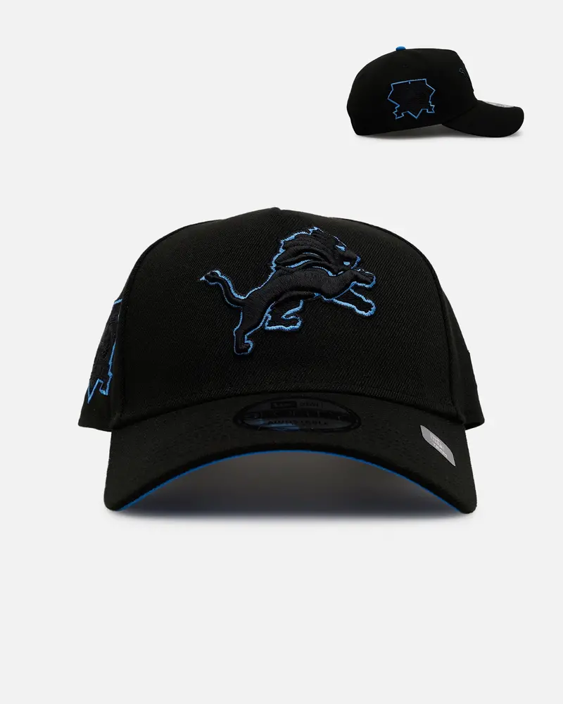New Era Detroit Lions 'Outline' 9Forty A-Frame Snapback Black 1