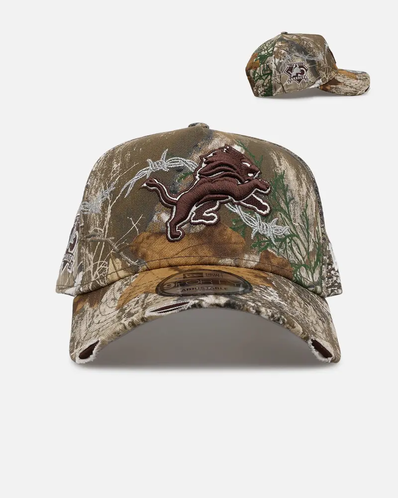 New Era Detroit Lions 'Realtree Grit 3.0' 9Forty A-Frame Snapback Realtree Edge 1