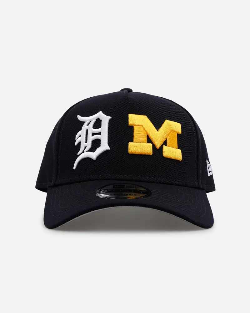 New Era Detroit Tigers 'Mlb & Ncaa Dual Logo' 9Forty A-Frame Snapback Navy 1