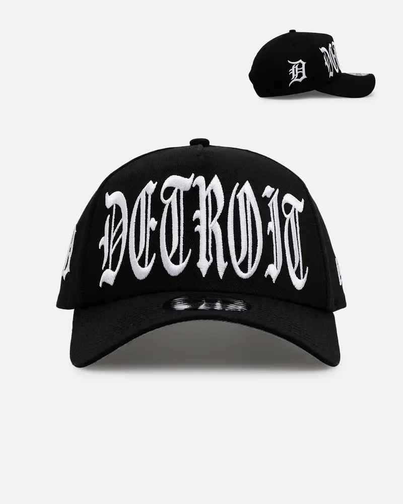 New Era Detroit Tigers 'Oversized Gothic Script Crown' 9Forty A-Frame Snapback Black/White 1
