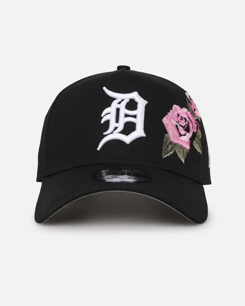 New Era Detroit Tigers 'Pink Rose Embroidery' 9Forty A-Frame Snapback Black/Pink 1