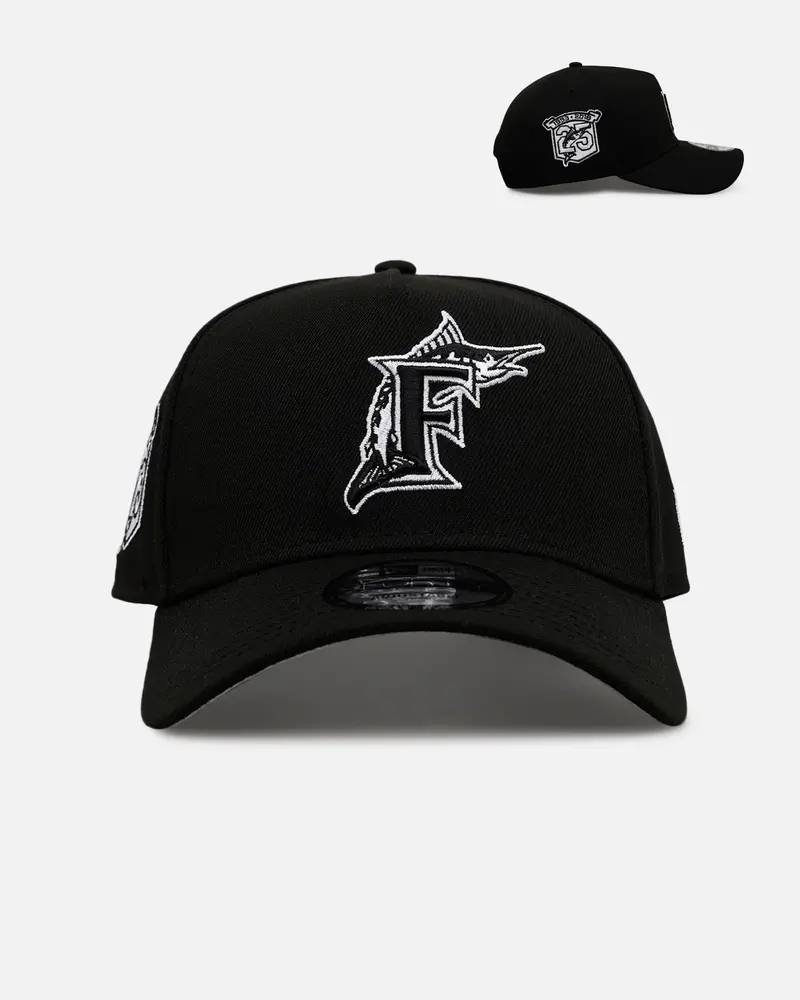 New Era Florida Marlins 'Black And White' 9Forty A-Frame Snapback Black/White 1