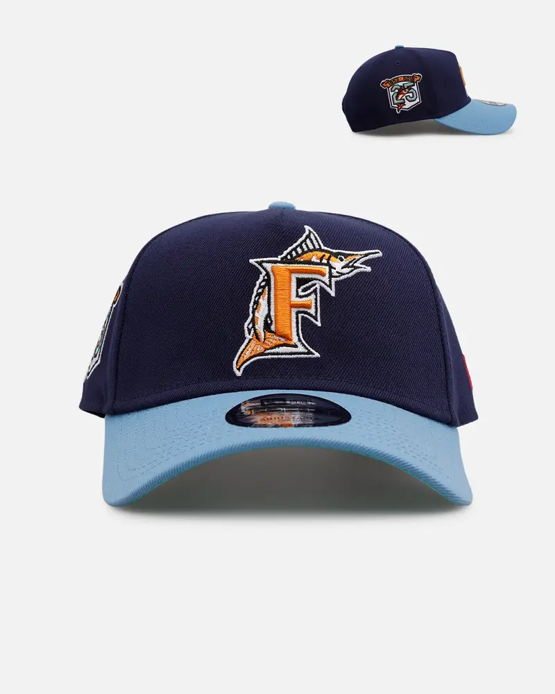 New Era Florida Marlins 'Coral' 9Forty A-Frame Snapback Navy/Sky 1