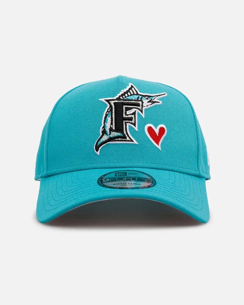 New Era Florida Marlins 'Team Color Hearts' 9Forty A-Frame Snapback Official Team Color 1