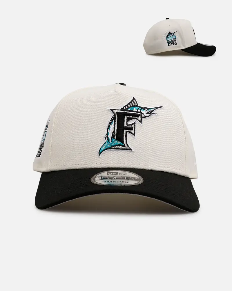 New Era Florida Marlins 'Team Color Visor' 9Forty A-Frame Snapback Chrome/Official Team Color 1