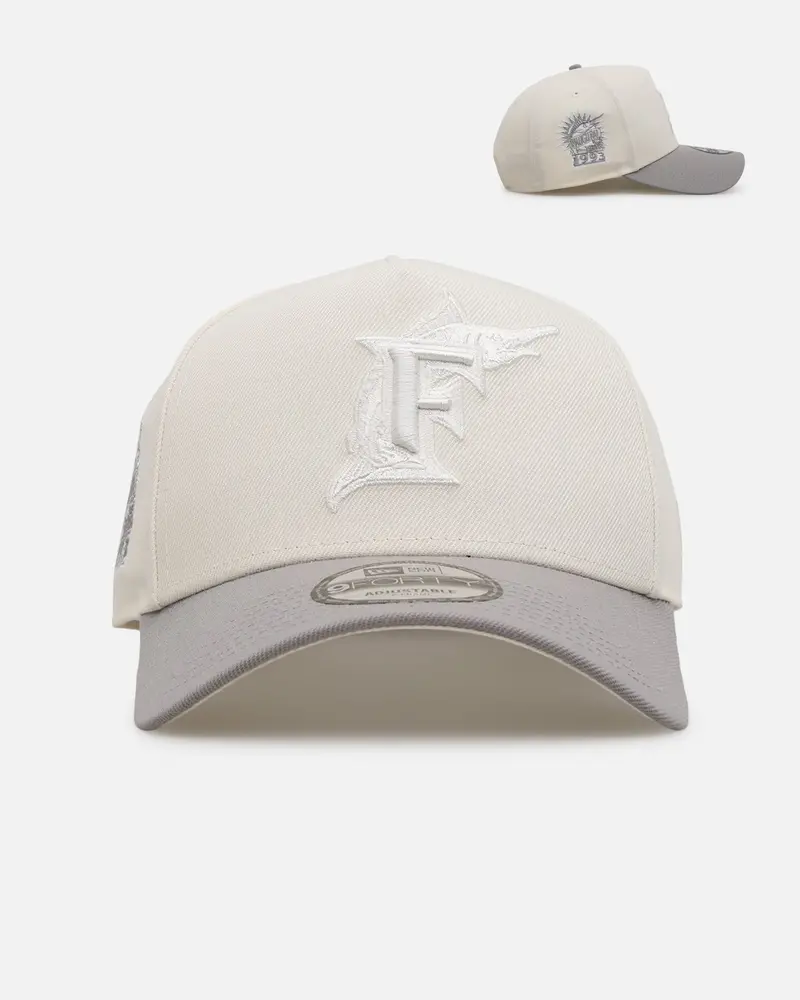 New Era Florida Marlins 'Too Clean' 9Forty A-Frame Snapback Chrome 1