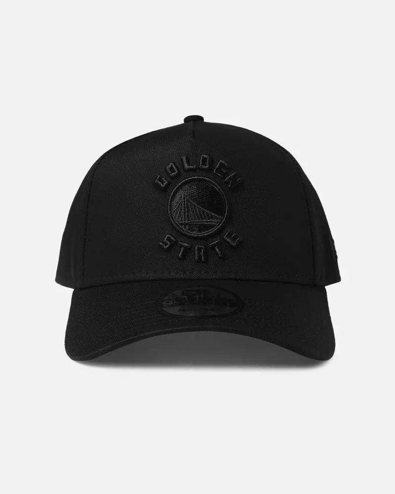 New Era Golden State Warriors 'Nba Black On Black' 9Forty A-Frame Snapback Black 1