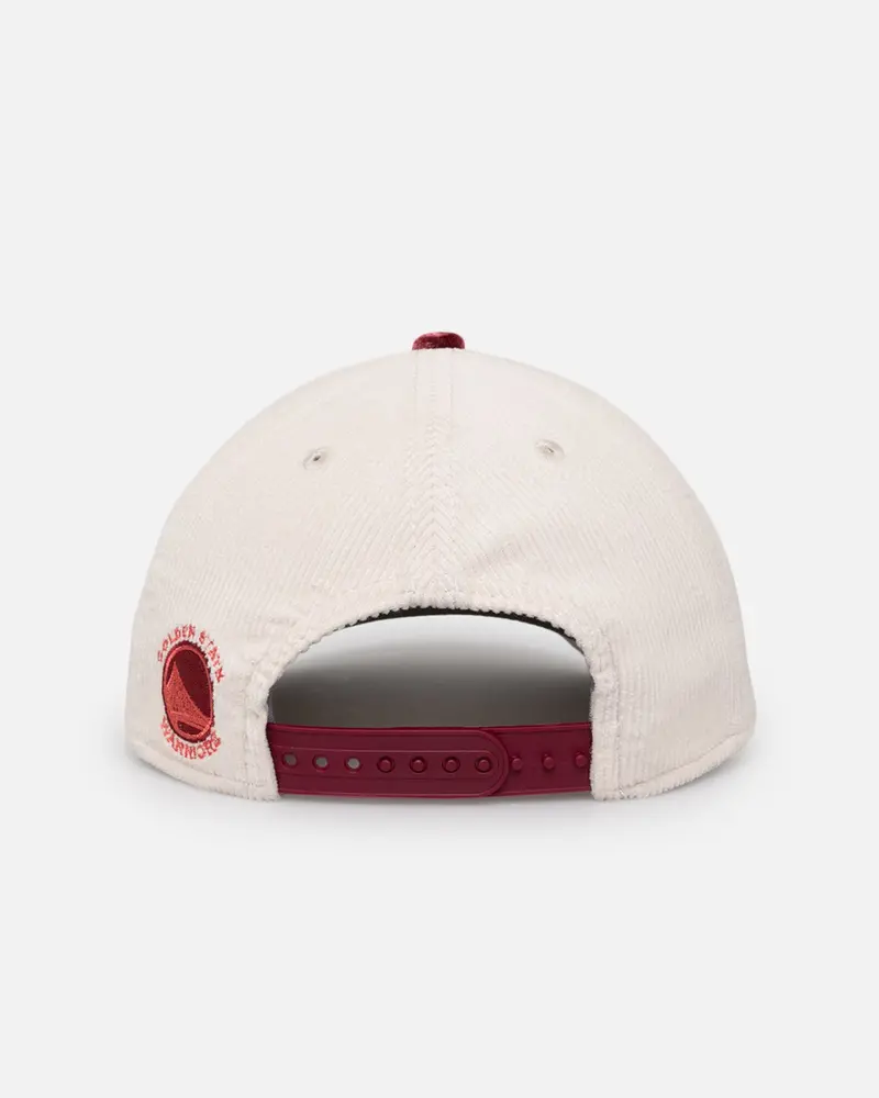 New Era Golden State Warriors 'Premium Corduroy Velvet' 9Forty A-Frame Snapback Chrome White/Cardinal 2