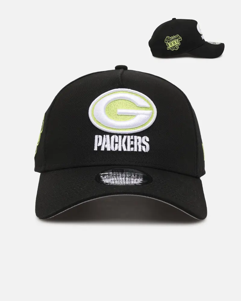 New Era Green Bay Packers 'Volt' 9Forty A-Frame Snapback Black/Green 1