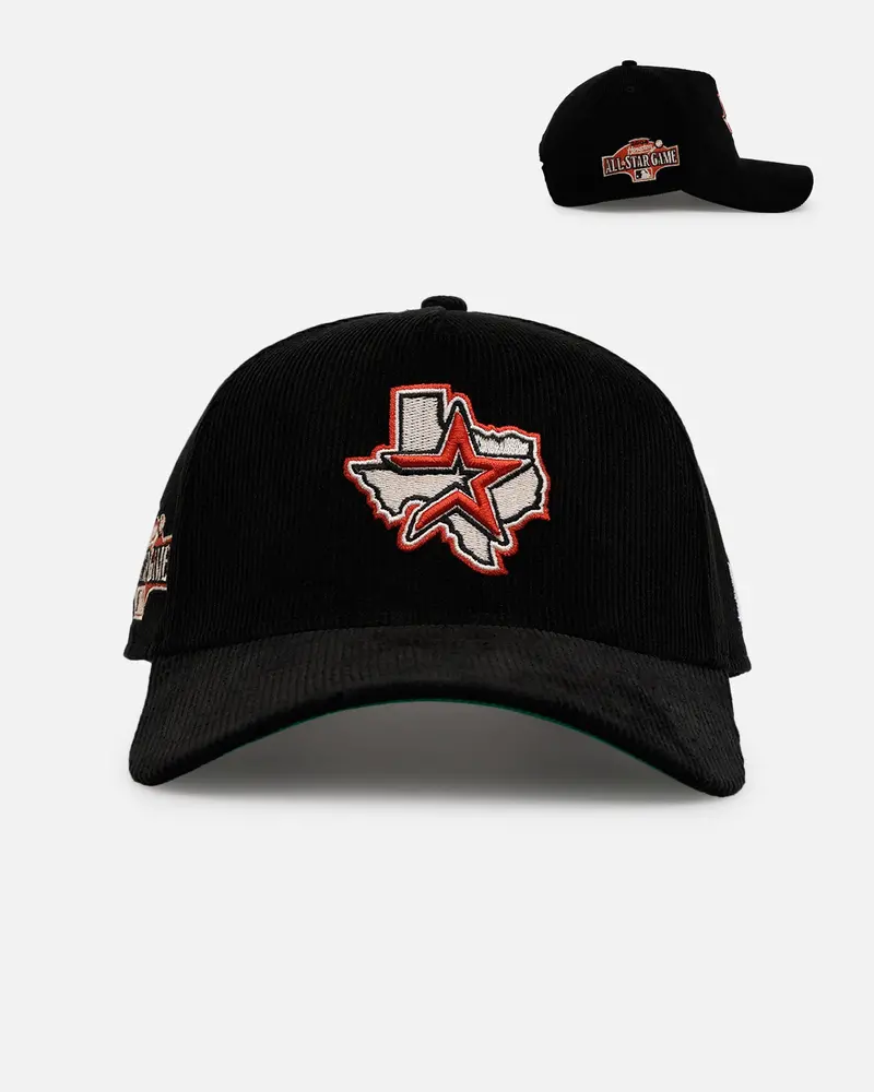 New Era Houston Astros 'Black Cord' 9Forty A-Frame Corduroy Snapback Black 1