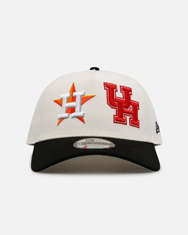 New Era Houston Astros 'Mlb & Ncaa Dual Logo' 9Forty A-Frame Snapback Chrome 1