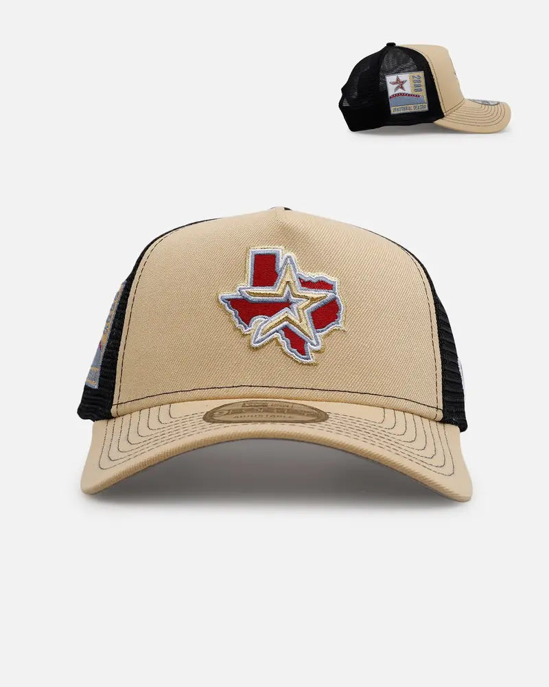 New Era Houston Astros 'Vintage Truckers' 9Fortty A-Frame Trucker Snapback Vegas Gold 1
