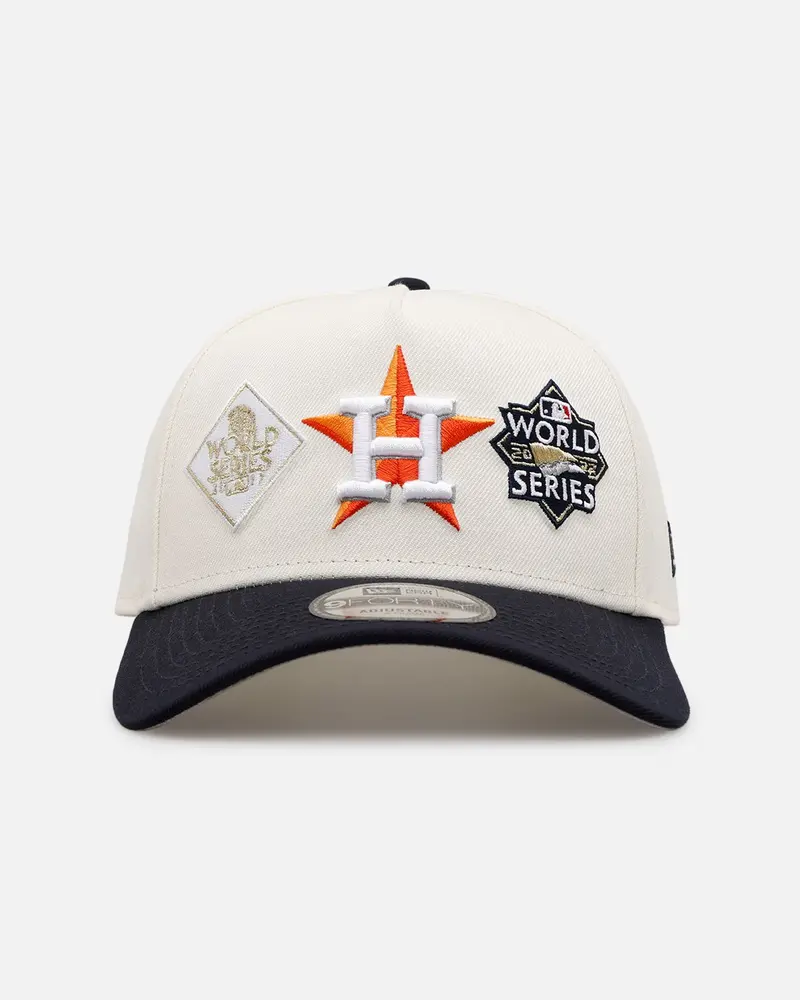 New Era Houston Astros 'World Series Logo' 9Forty A-Frame Snapback Chrome 1