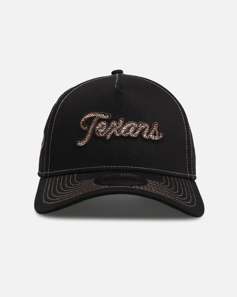 New Era Houston Texans 'Rope Script' 9Forty A-Frame Snapback Black/White 1
