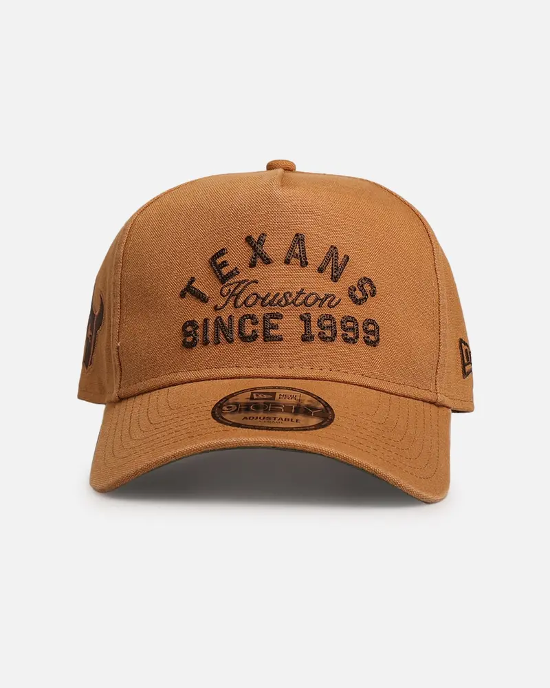 New Era Houston Texans 'Washed Canvas' 9Forty A-Frame Snapback Walnut 1