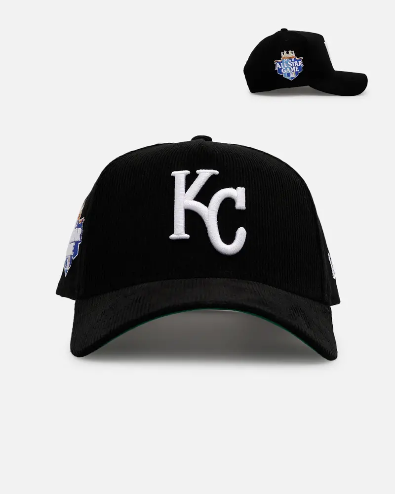 New Era Kansas City Royals 'Black Cord' 9Forty A-Frame Corduroy Snapback Black 1