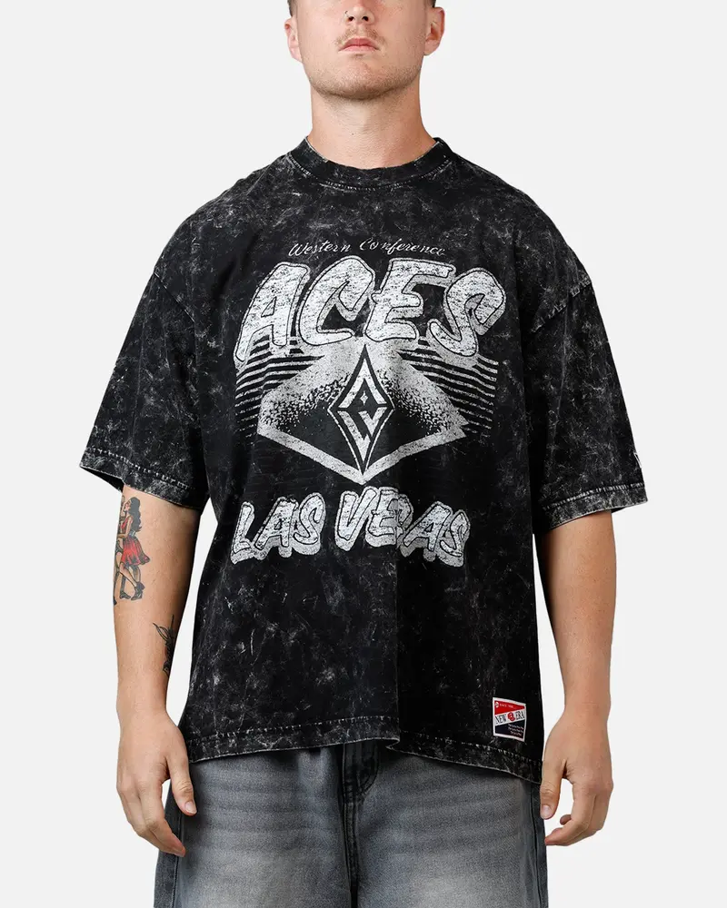 New Era Las Vegas Aces Boxy Essentials T-Shirt Washed Black 1