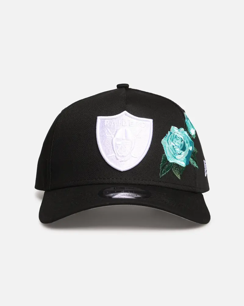 New Era Las Vegas Raiders 'Aqua Rose Embroidery' 9Forty A-Frame Snapback Black/Aqua 1