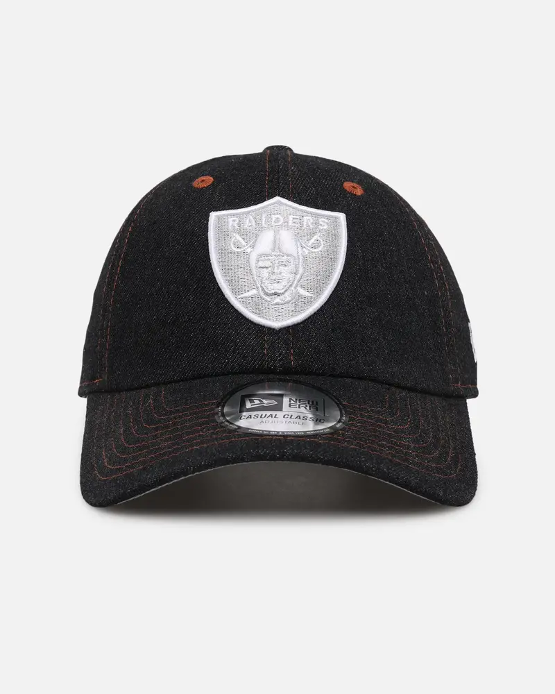 New Era Las Vegas Raiders "Black Denim" Classic Casual Strapback Black Denim/Rust Contrast 1