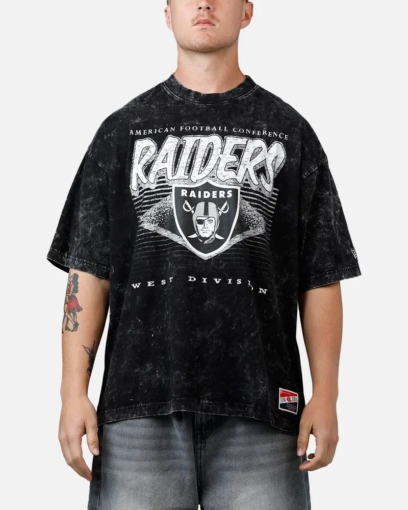New Era Las Vegas Raiders Boxy Essentials T-Shirt Washed Black 1