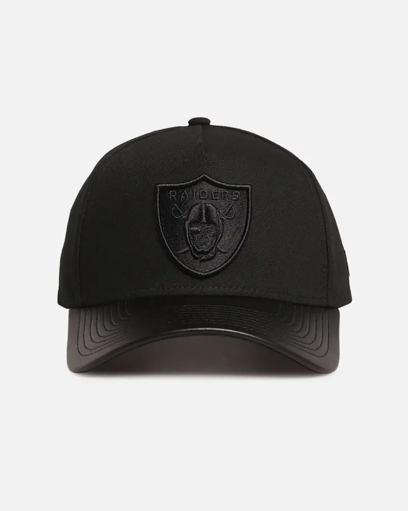New Era Las Vegas Raiders 'Canvas Leather' 9Forty A-Frame Snapback Black 1