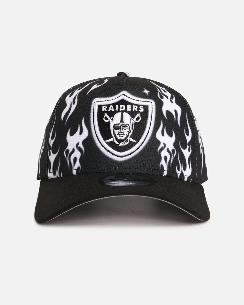 New Era Las Vegas Raiders 'Crown Flames' 9Ofrty A-Frame Snapback Black/White 1