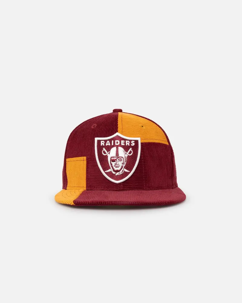 New Era Las Vegas Raiders 'Maroon Patchwork Corduroy' 59Fifty Fitted Maroon/Yellow 1