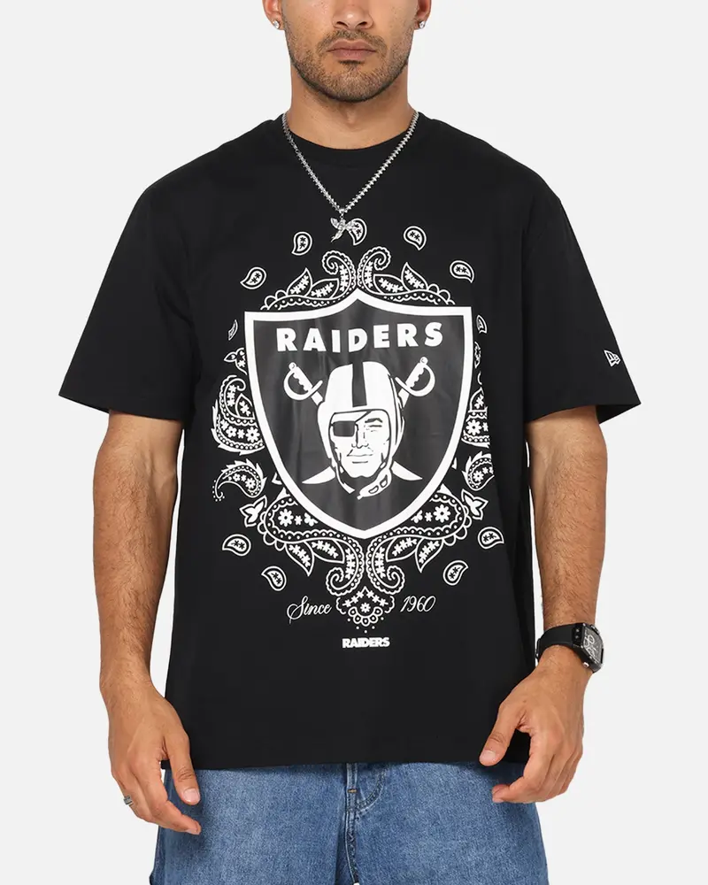New Era Las Vegas Raiders Paisley Oversized T-Shirt Black 1