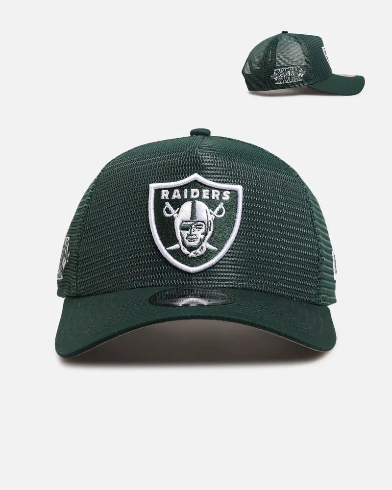 New Era Las Vegas Raiders 'Polychromatic Mesh' 9Forty A-Frame Snapback Dark Green/White 1