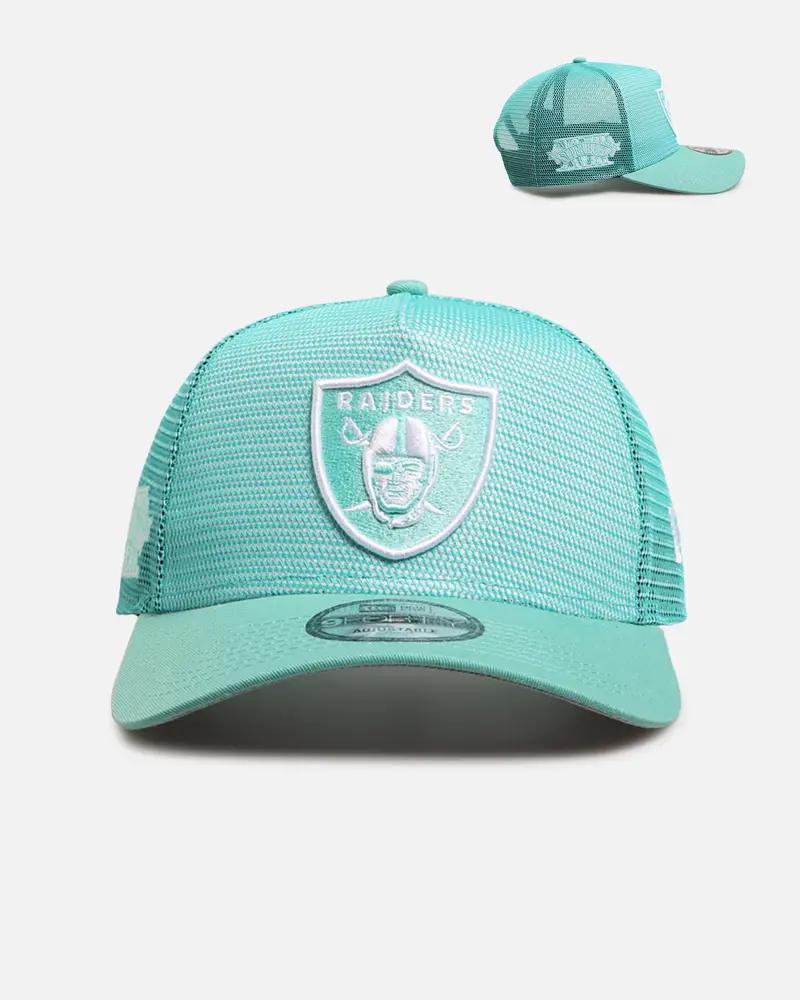 New Era Las Vegas Raiders 'Polychromatic Mesh' 9Forty A-Frame Snapback Mint/White 1