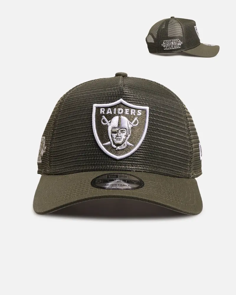 New Era Las Vegas Raiders 'Polychromatic Mesh' 9Forty A-Frame Snapback New Olive 1