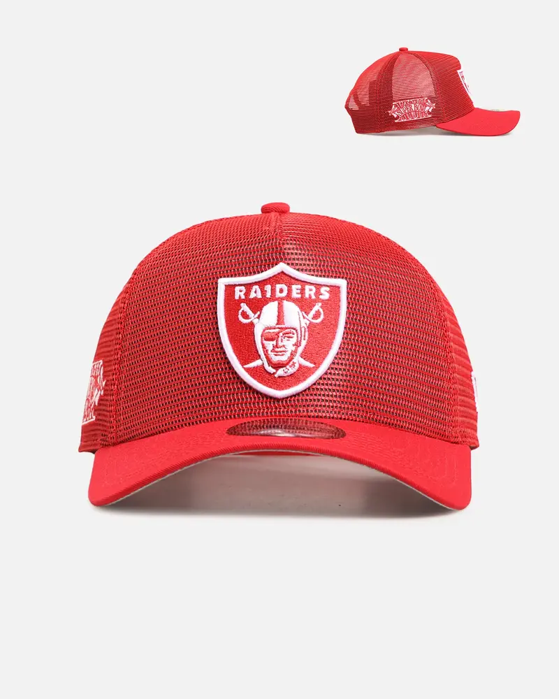 New Era Las Vegas Raiders 'Polychromatic Mesh' 9Forty A-Frame Snapback Scarlet/White 1